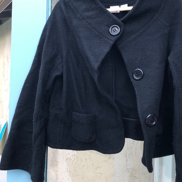 Black wool pea coat - Picture 2 of 4